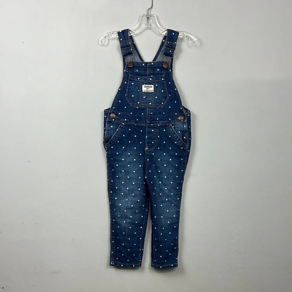Oshkosh B’gosh Girls Polka Dot Overalls Sz 2T